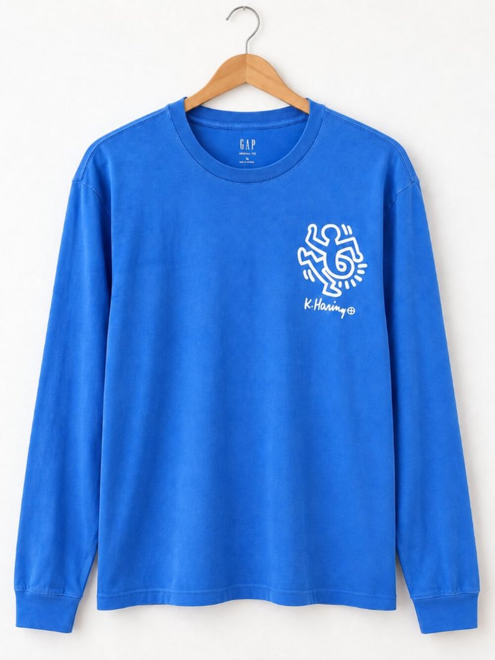 Gap x Keith Haring Relaxed Graphic Long Sleeve T-Shirt Men’s XL Blue NWOT